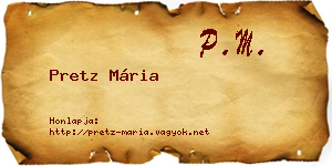 Pretz Mária névjegykártya